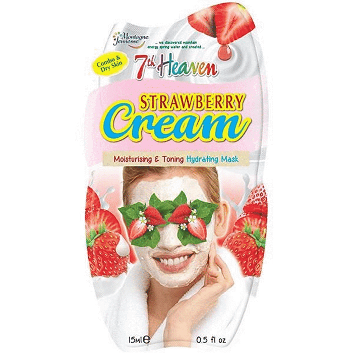 Máscara Facial Hidratante Suavizante Creme de Morango, cosmética vegetariana