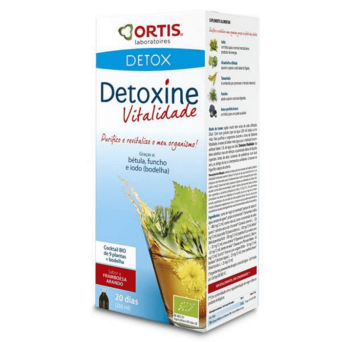 Detoxine Vitalidade, suplemento alimentar com ingredientes biológicos