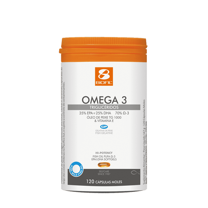 Omega-3 1000, suplemento alimentar sem açúcar, sem glúten, sem lactose, sem sal