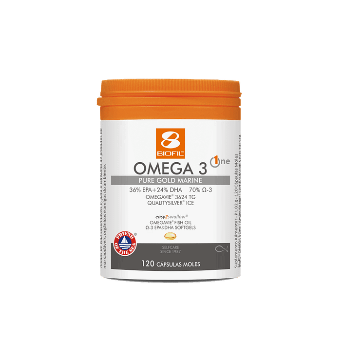 Omega-3 One, suplemento alimentar sem açúcar, sem glúten, sem lactose, sem sal