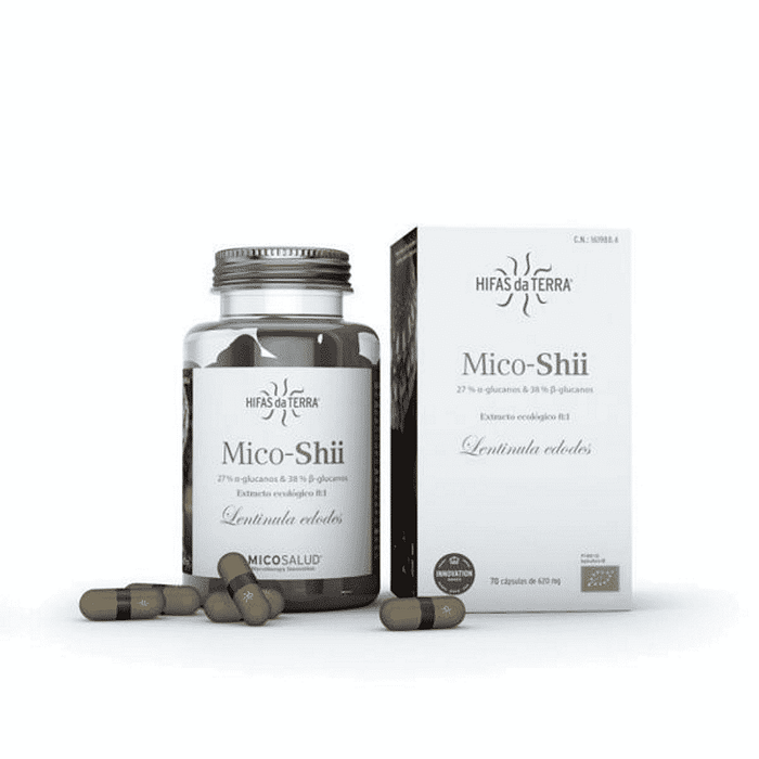 Mico Shii, suplemento alimentar com ingredientes biológicos, sem glúten, vegan