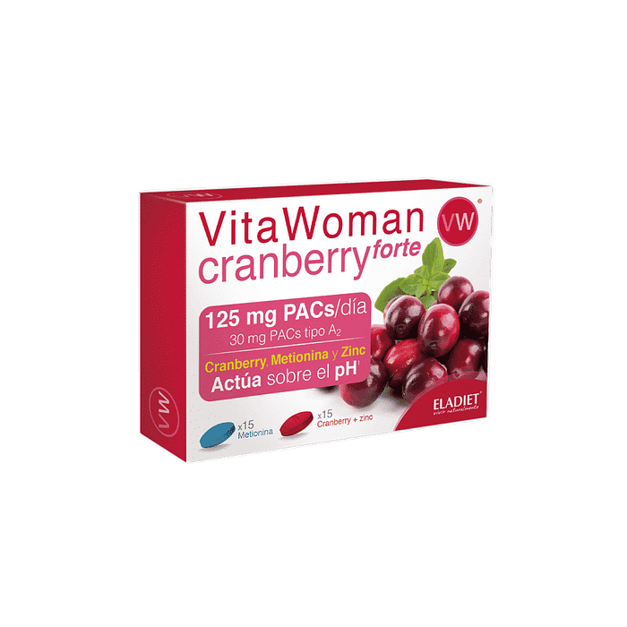 Vitawomen Cranberry Forte, suplemento alimentar, sem açúcar, sem glúten, sem lactose