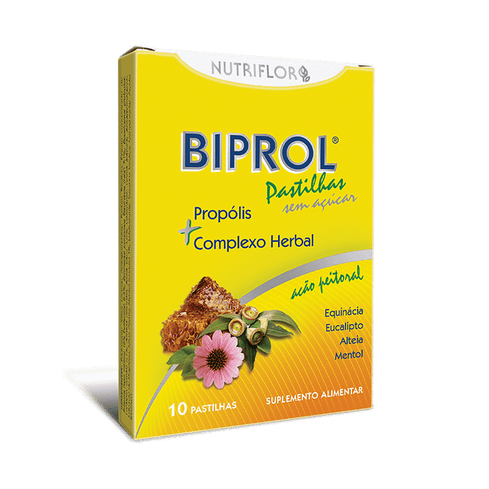 Biprol Pastilhas Própolis + Complexo Herbal, sem açúcar