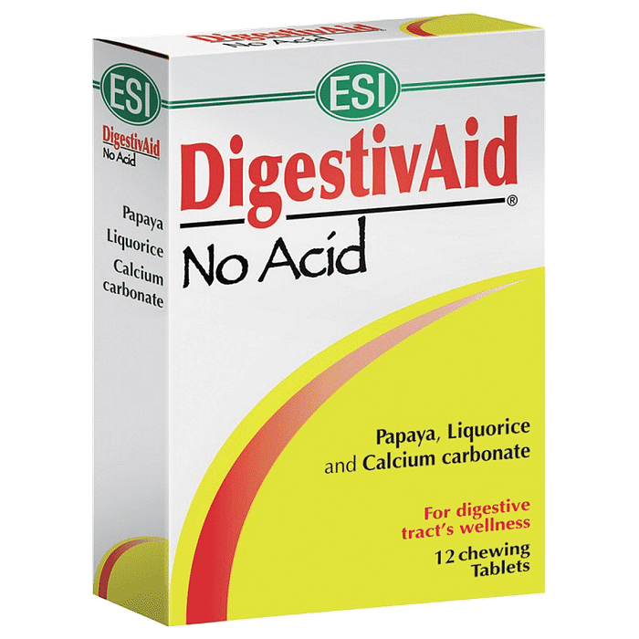 Digestiv Aid No Acid, suplemento alimentar sem glúten, vegetariano
