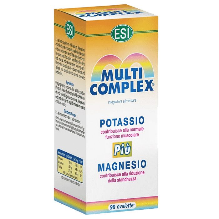 Multi Complex Potássio + Magnésio, suplemento alimentar sem glúten, vegan