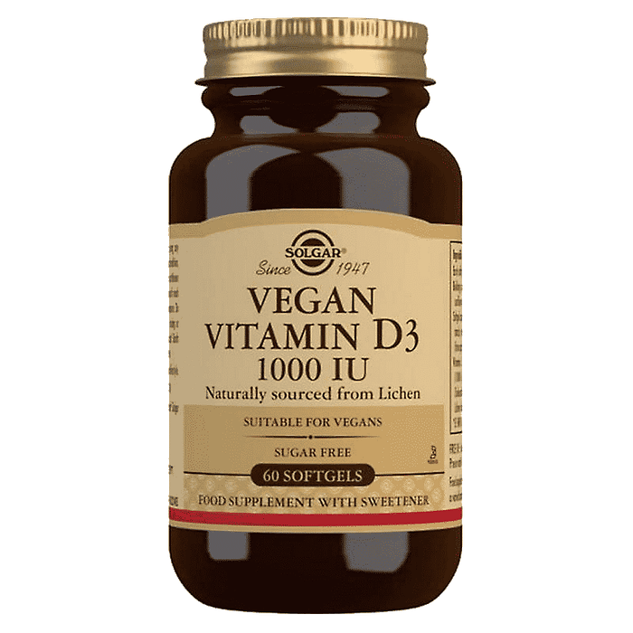 Vitamina D3 1000 IU, suplemento alimentar sem açúcar, sem glúten, sem soja, vegan