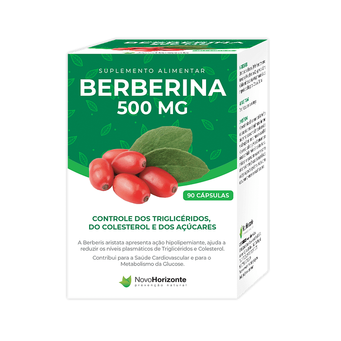 Berberina 500 mg, suplemento alimentar