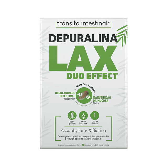 Depuralina Lax Duo Effect, suplemento alimentar sem glúten e sem lactose