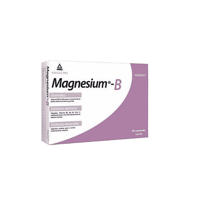 Magnesium-B, suplemento alimentar sem glúten, sem lactose, vegetariano