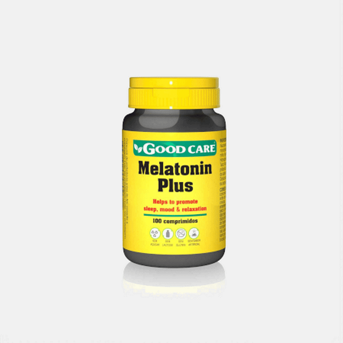 Melatonin Plus, suplemento alimentar sem açúcar, sem glúten, sem lactose, sem soja