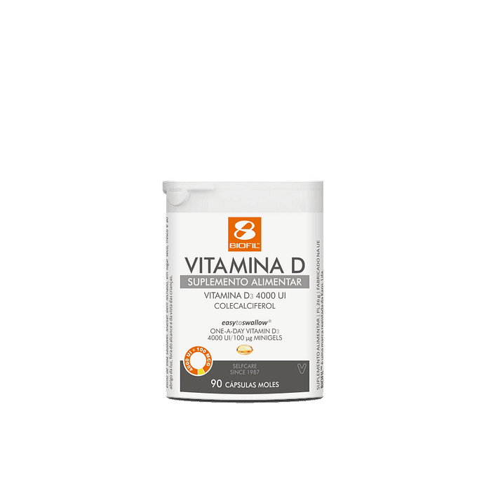 Vitamina D 4000UI, suplemento alimentar sem açúcar, sem glúten, sem lactose