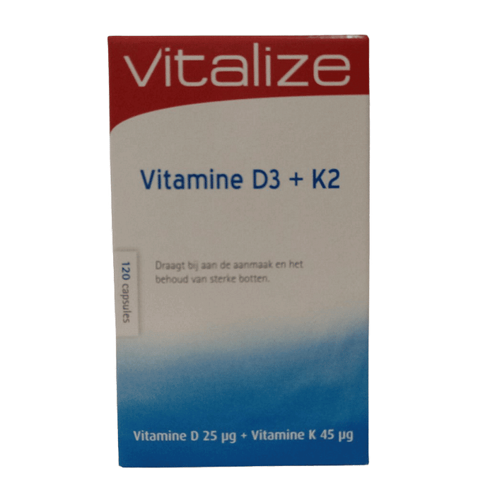 Vitamina D3 + K2, suplemento alimentar sem açúcar, sem glúten, sem lactose, sem soja