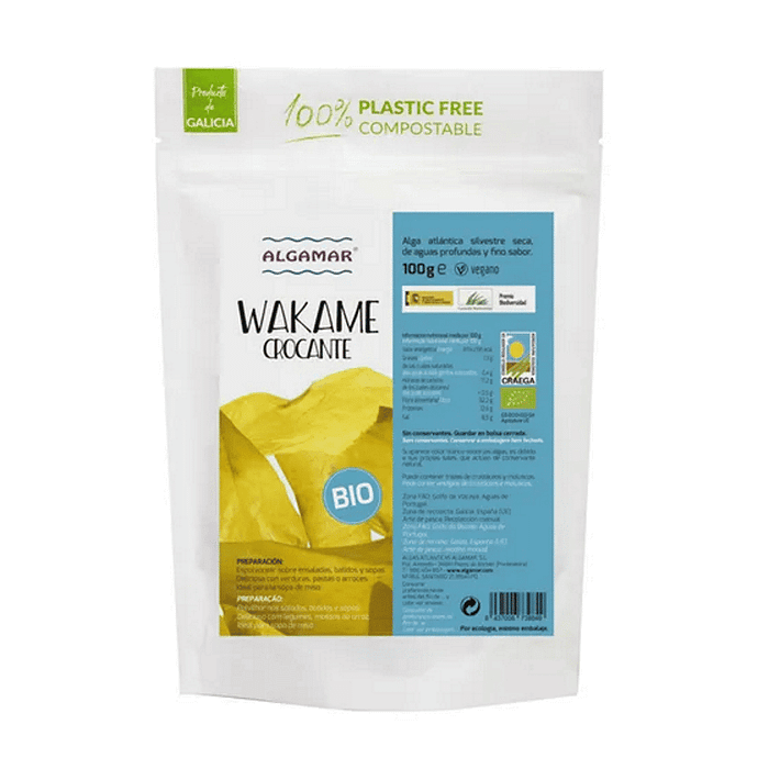 Alga Wakame Crocante, biológico, vegan
