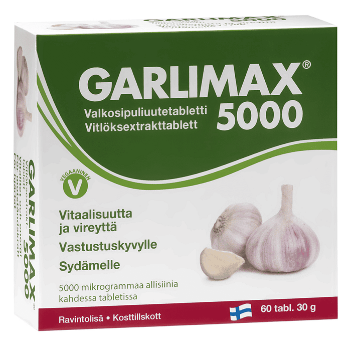 Garlimac 5000, suplemento alimentar sem glúten, sem lactose, vegan