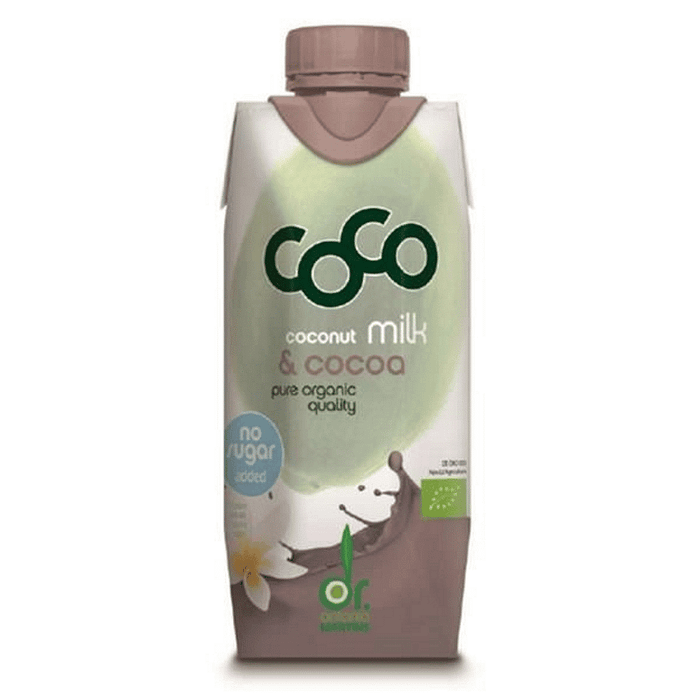 Leite de Coco com Cacau, com ingredientes biológicos