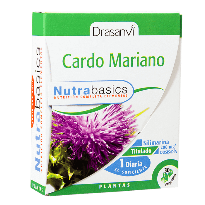 Cardo Mariano Nutrabasics, suplemento alimentar sem glúten, sem soja, para vegans