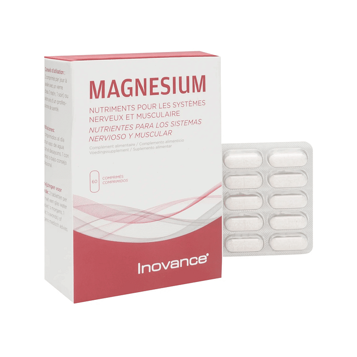 Magnesium Inovance, suplemento alimentar à base de magnésio, taurina, metionina, vitaminas B6 e D