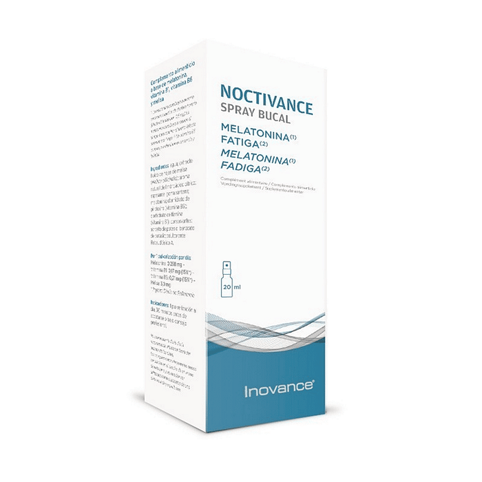 Noctivance em Spray, suplemento alimentar à base de melatonina, vitamina B1, vitamina B6 e Melissa