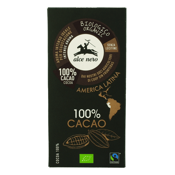 Chocolate 100% Cacau, com ingredientes biológicos, sem glúten