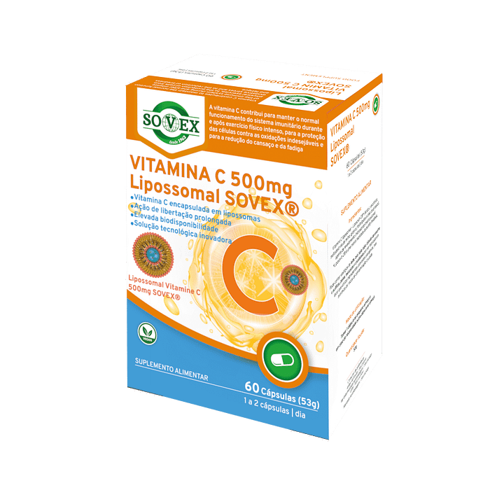 Vitamina C 500mg Lipossomal, suplemento alimentar adequado a vegans