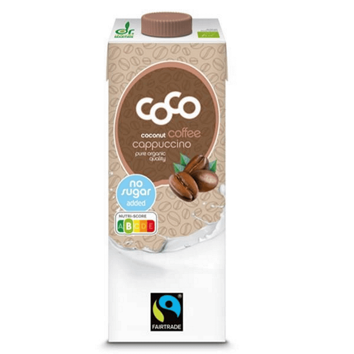 Bebida de Coco Cappucciono, com ingredientes biológicos, adequado a vegans