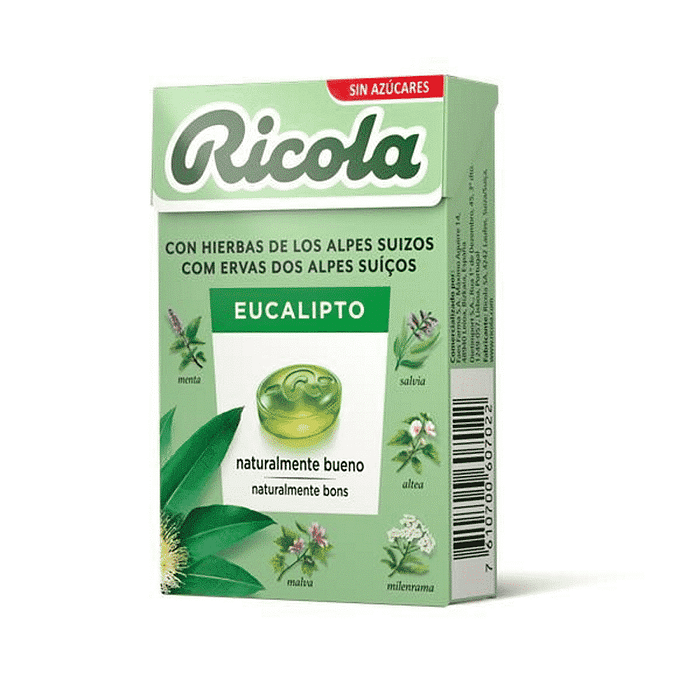 Rebuçados Ervas Suíças Eucalipto, sem açúcar