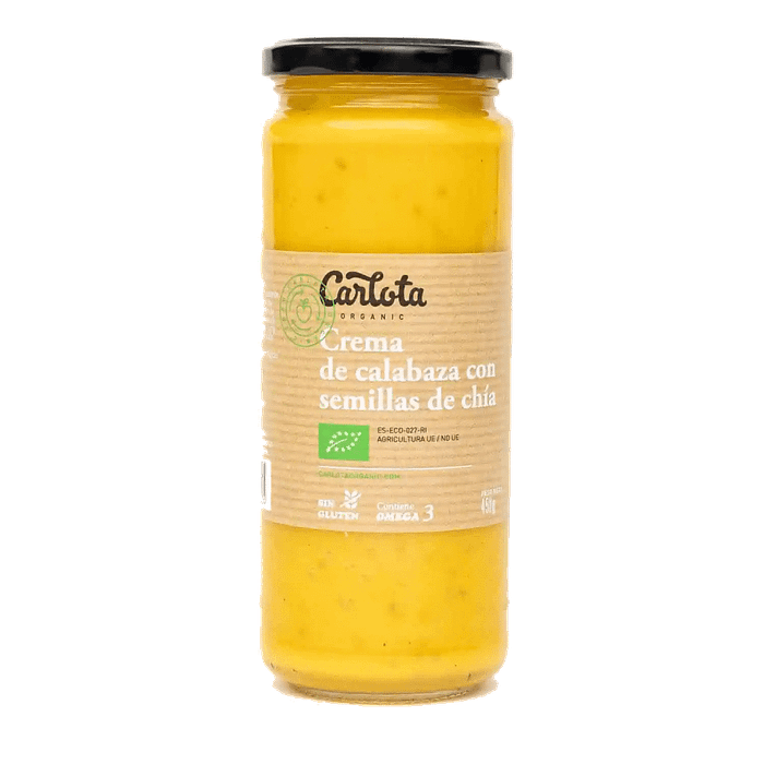 Sopa de Abóbora com Sementes de Chia, biológico, sem glúten, vegan
