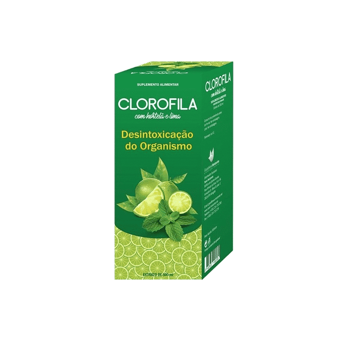 Clorofila com Hortelã e Lima, suplemento alimentar