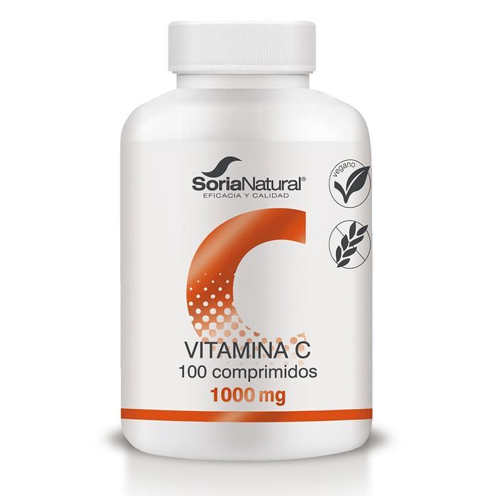 Vitamina C 1000mg, suplemento alimentar sem glúten, vegan