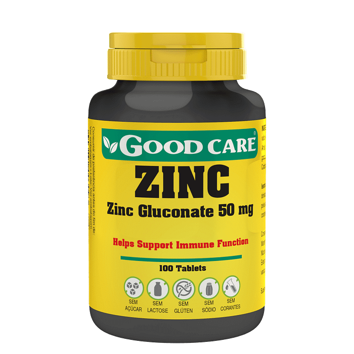 Zinc, suplemento alimentar sem açúcar, sem glúten, sem lactose