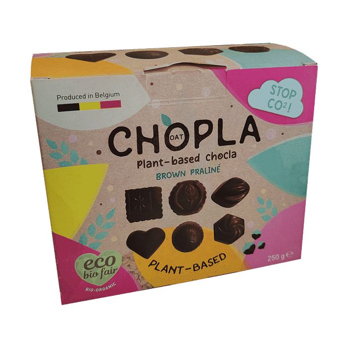 Sortido Castanho Praliné com ingredientes biológicos, sem glúten, vegan