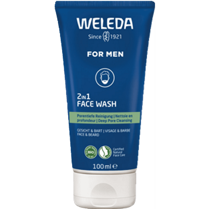 Gel de Limpeza 2 em 1 para Homem - Rosto e Barba, com ingredientes biológicos