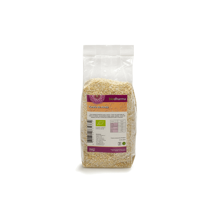Farelo de Aveia, biológico, sem lactose, sem glúten, sem soja, vegan e vegetariano
