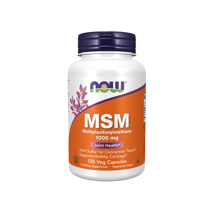 MSM 1000 mg, suplemento alimentar adequado a vegans e vegetarianos