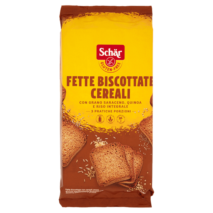 Tosta Fette Biscottate Cereais, sem glúten, sem lactose