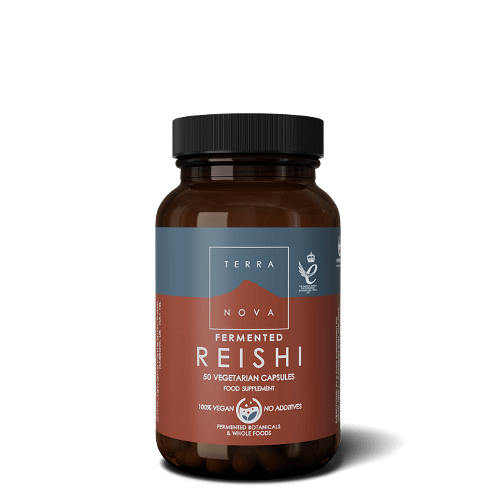 Fermented Reishi, suplemento alimentar sem glúten, adequado a vegans e vegetarianos
