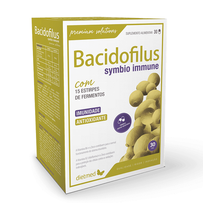 Bacidofilus Symbio Immune, suplemento alimentar sem açúcar