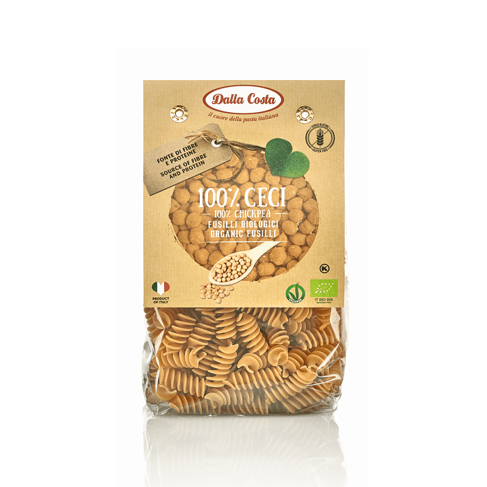 Fusilli de Grão de Bico, biológico, sem glúten, vegan