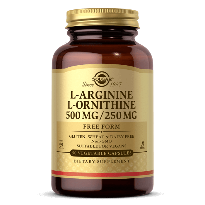 Suplemento solgar L-ARGININA:L-ORNITINA 500:250 MG capsulas vegetais