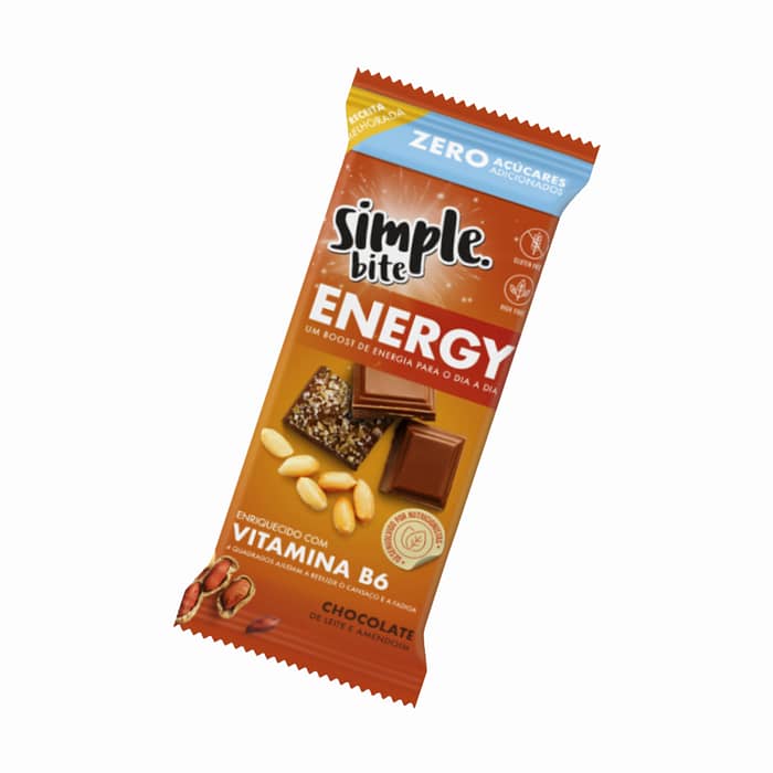 Chocolate de leite e amendoim ENERGY 100g Simple Bite