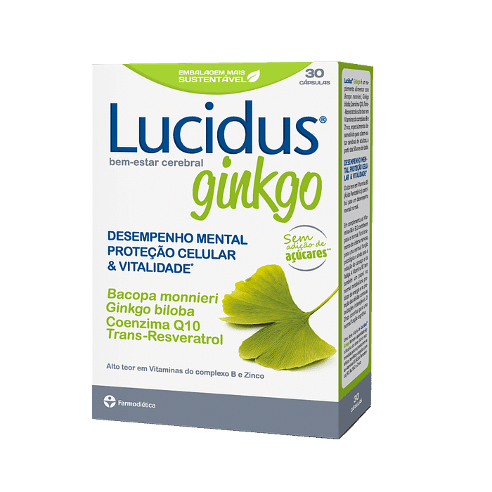 Lucidus Ginkgo, suplemento alimentar sem adição de açúcares, contribui para o desempenho mental e proteção celular