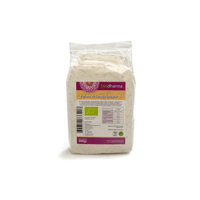 Farinha de Centeio Integral, biológico, sem lactose, sem soja, vegan e vegetariano