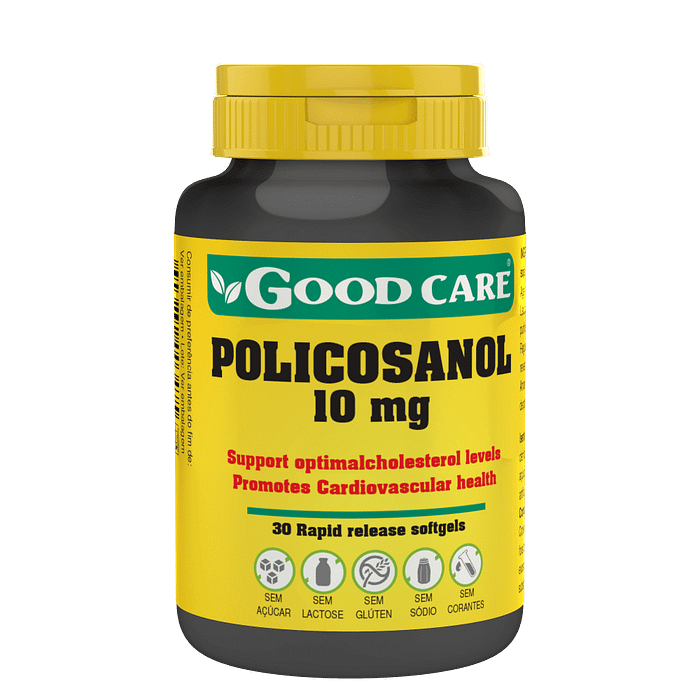 Policosanol, suplemento alimentar sem açúcar, sem glúten, sem lactose
