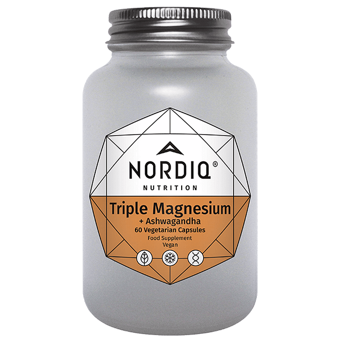 Triple Magnesium + Ashwagandha, suplemento alimentar adequado a vegans
