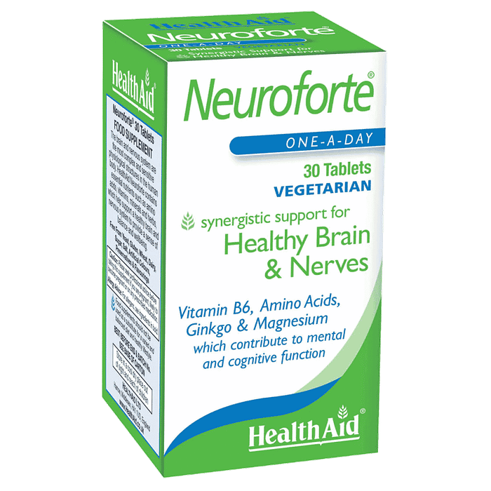 Neuroforte, suplemento alimentar sem açúcar, sem glúten, vegetariano
