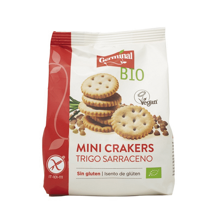 Mini Crackers de Trigo Sarraceno com ingredientes de origem biológica