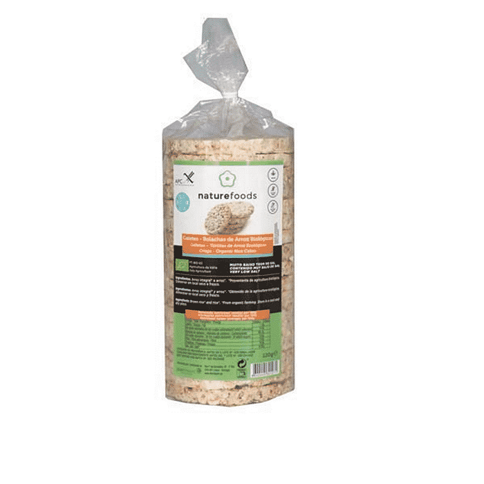 Galetes de Arroz Sem Sal, biológico, sem glúten, sem lactose, vegan