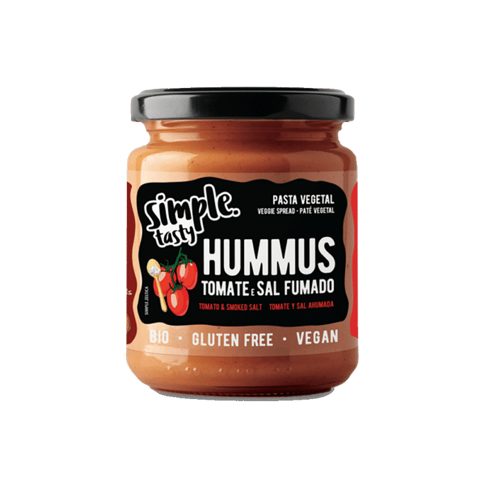 Hummus Tomate e Sal Fumado, biológico, sem glúten, vegan