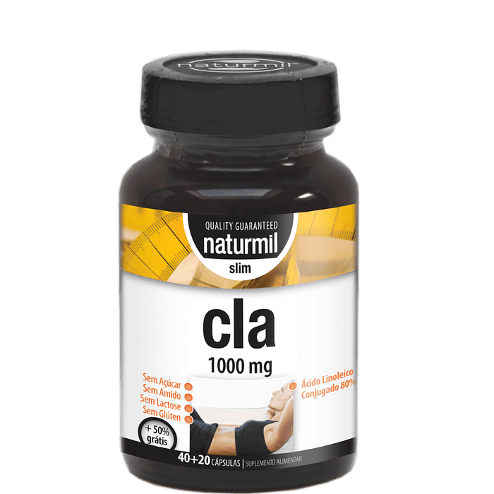 Cla 1000mg, suplemento alimentar sem açúcar, sem amido, sem glúten, sem lactose