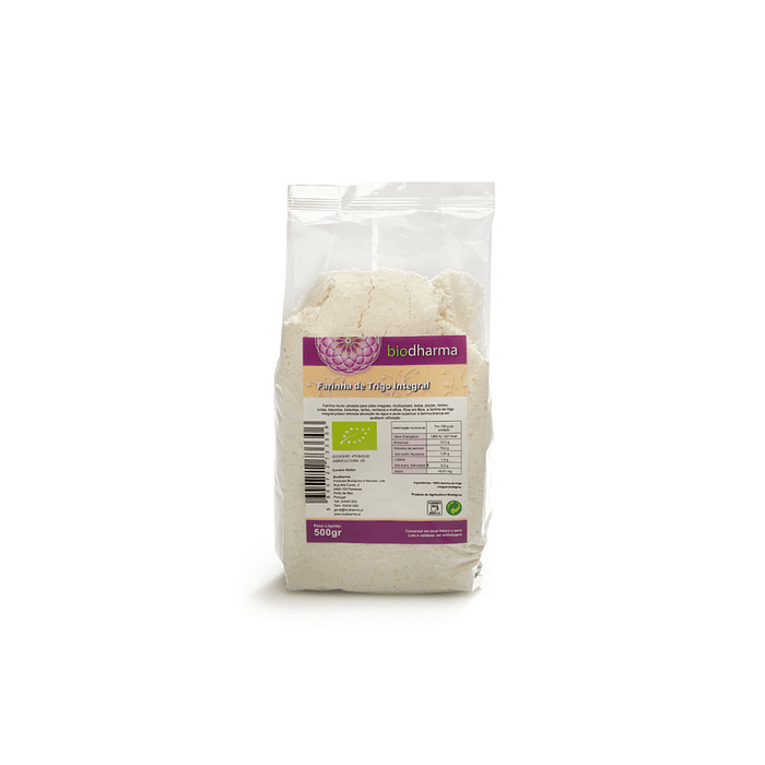 Farinha de Trigo Integral Bio, biológica, sem lactose, sem soja, vegan e vegetariano